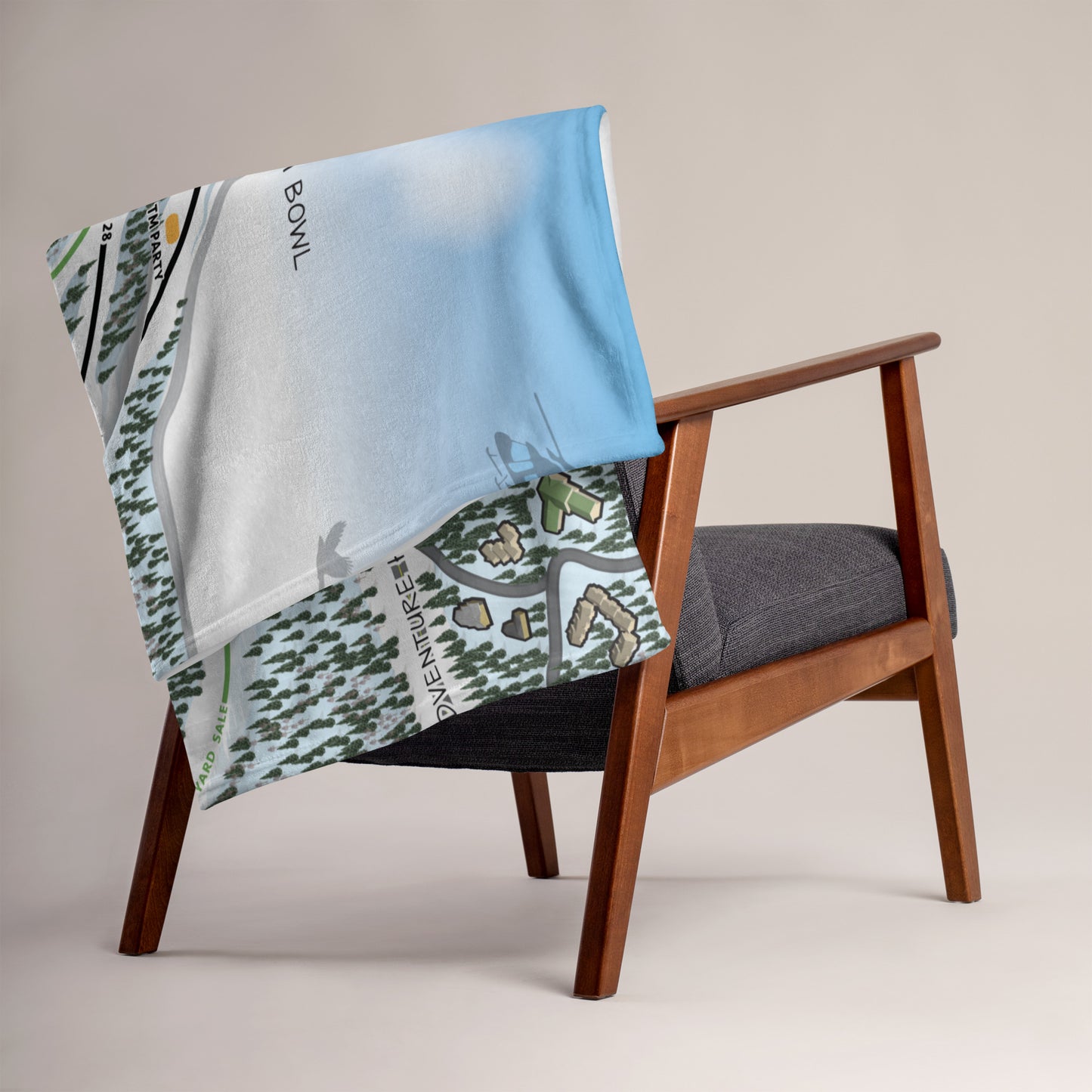 Trail Map Throw Blanket