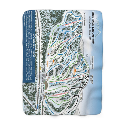 Mountain Sherpa Fleece Blanket - Cozy Custom Trail Map Design