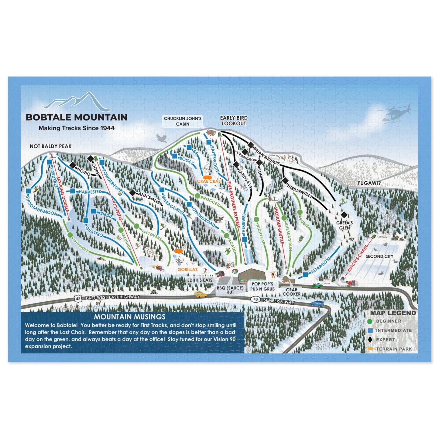 Custom Trail Map Jigsaw Puzzle