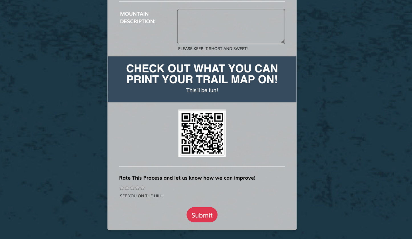 Winter or Summer Trail Map Blank & Worksheet