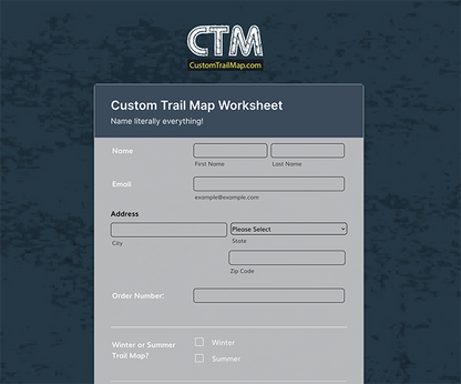 Custom Trail Map WORKSHEET