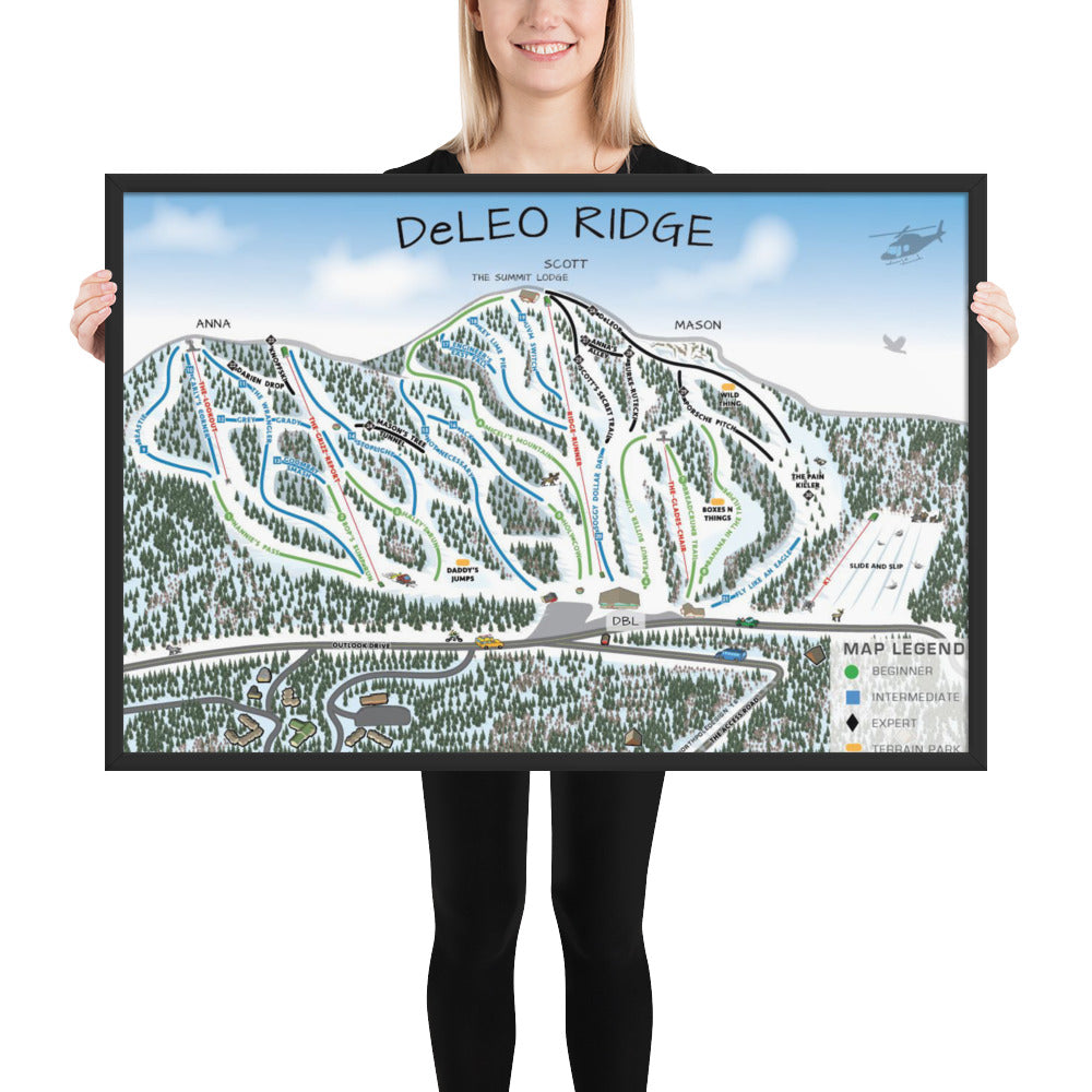 Framed matte Custom Trail Map